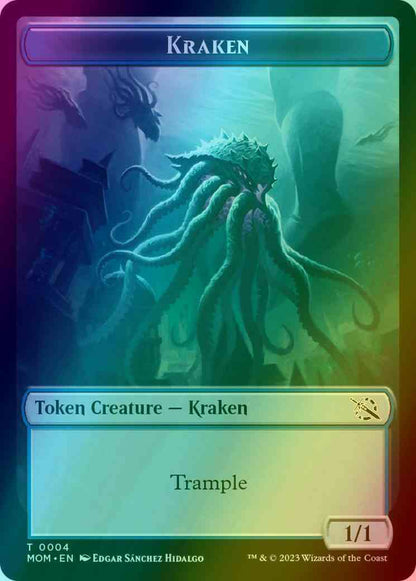 Kraken Token (04) // Treasure Token (20) [March of the Machine: Tokens] [Foil]