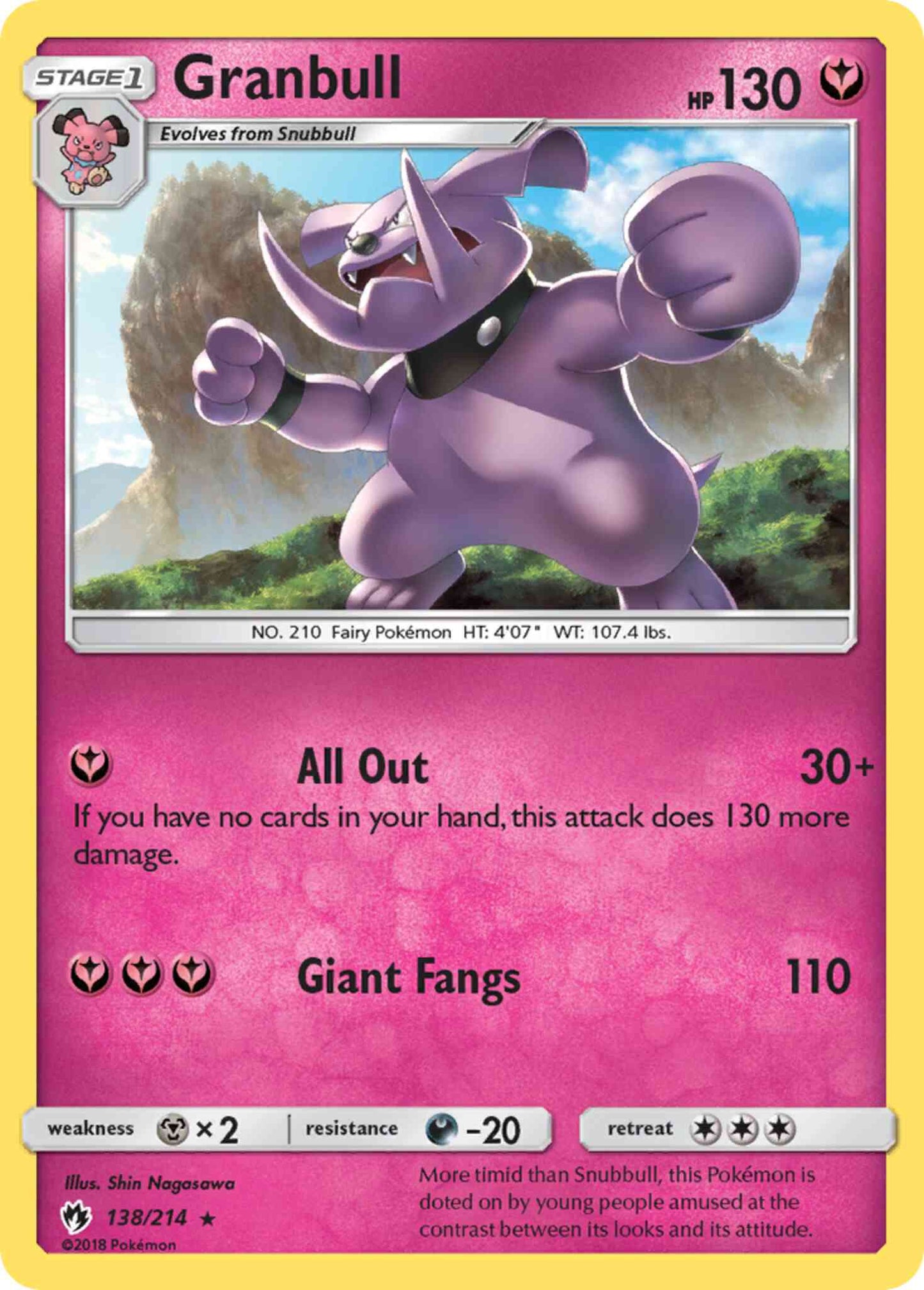 Granbull - 138/214 - Rare [sm8-138] [Reverse Holo]