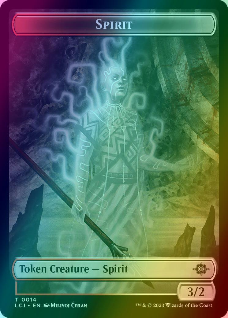 Fungus Dinosaur Token (12) // Spirit Token (14) [The Lost Caverns of Ixalan: Tokens] [Foil]