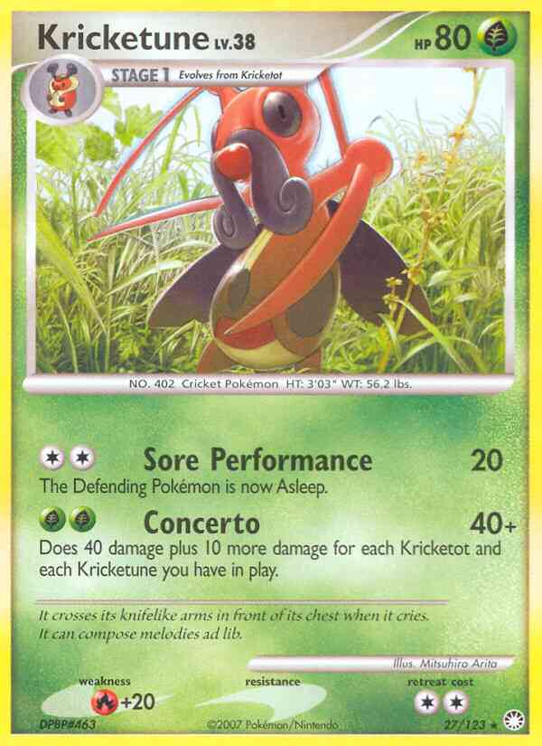 Kricketune - 27/123 - Rare [dp2-27] [Non-Holo]