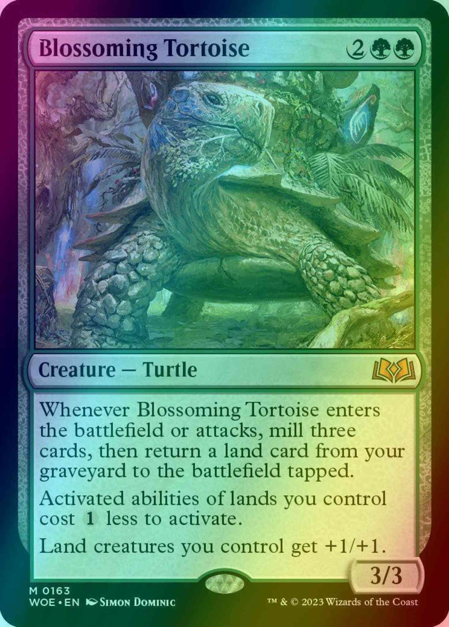 Blossoming Tortoise [163] [Wilds of Eldraine] [Foil]