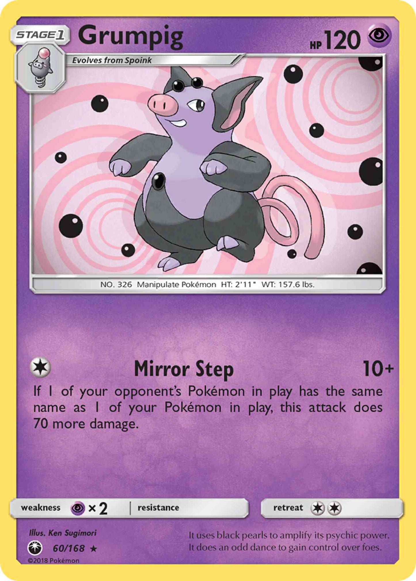Grumpig - 60/168 - Rare [sm7-60] [Non-Holo]