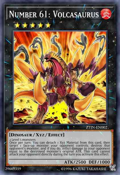 Number 61: Volcasaurus - PGL3-EN073 - Gold Rare - 1st Edition