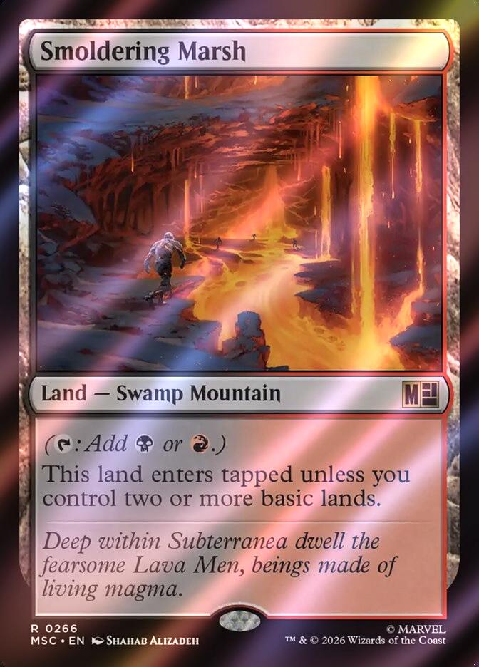Smoldering Marsh [266] [Marvel Super Heroes: Commander] [Surge Foil]