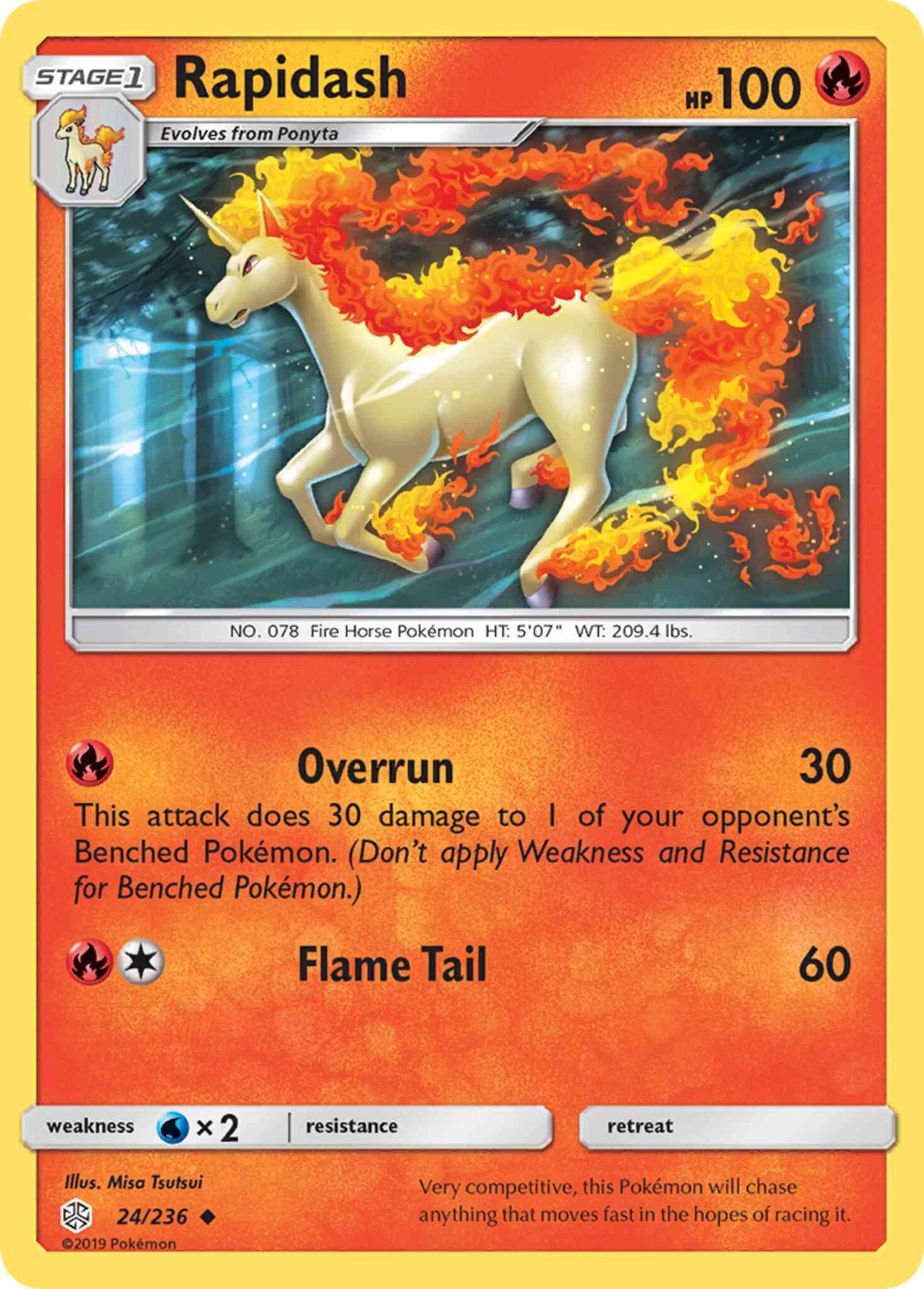 Rapidash - 24/236 - Uncommon [sm12-24] [Reverse Holo]