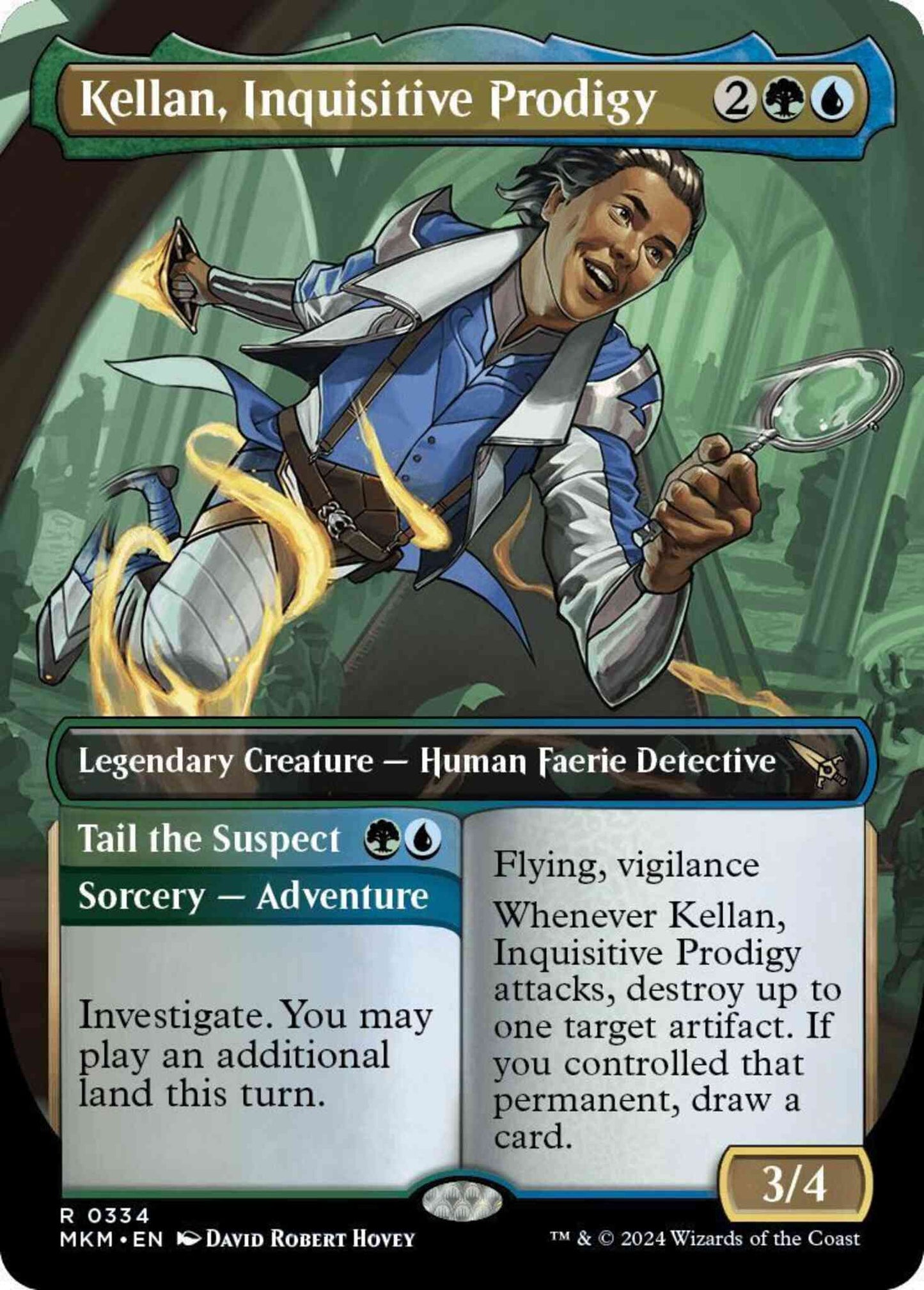 Kellan, Inquisitive Prodigy // Tail the Suspect [334] [Borderless] [Murders at Karlov Manor] [Non-Foil]