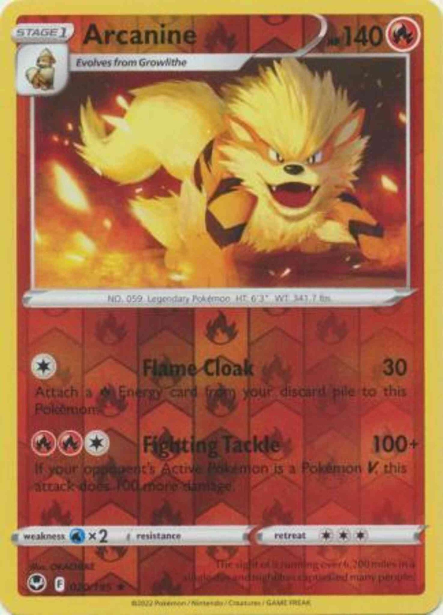 Arcanine - 020/195 - Rare [swsh12-020] [Reverse Holo]