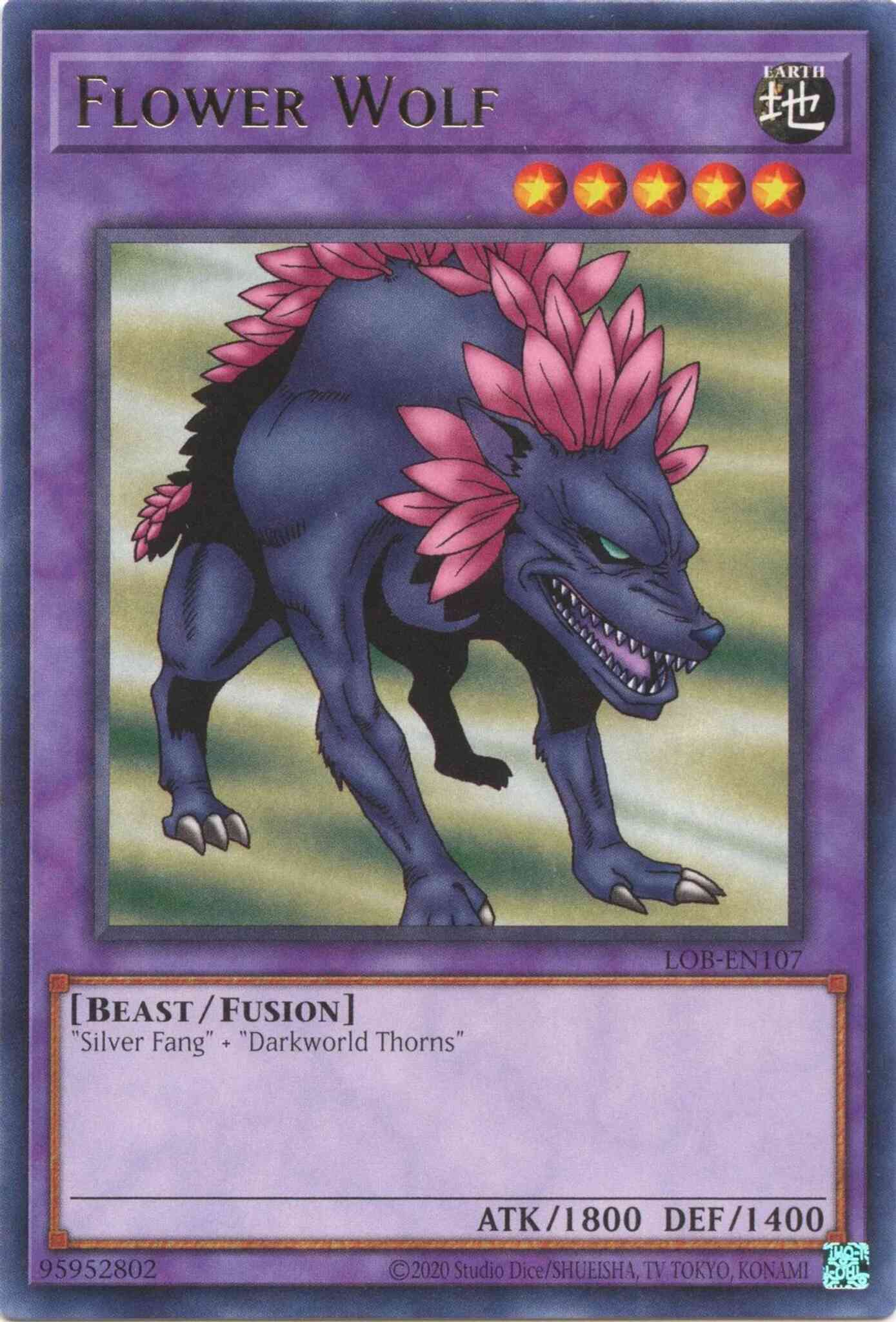 Flower Wolf - 25th Anniversary - LOB-EN107 - Rare - Unlimited
