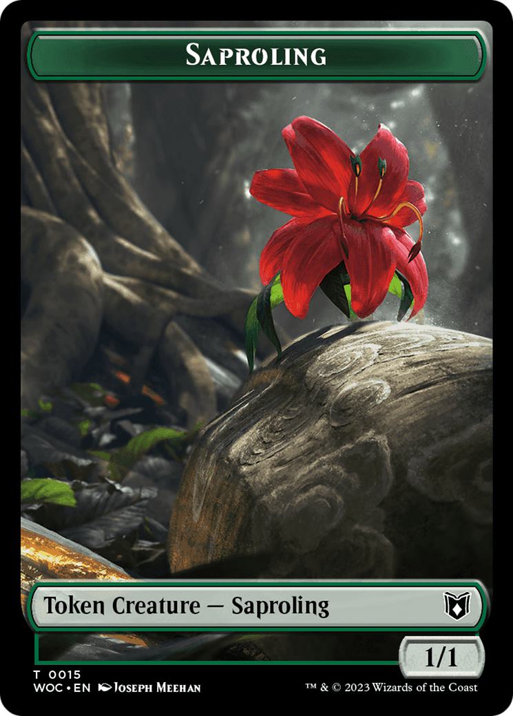Faerie Token (10) // Saproling Token (15) [Wilds of Eldraine: Commander: Tokens] [Non-Foil]
