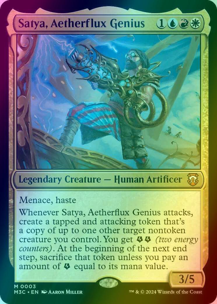 Satya, Aetherflux Genius [3] [Modern Horizons 3: Commander] [Foil]