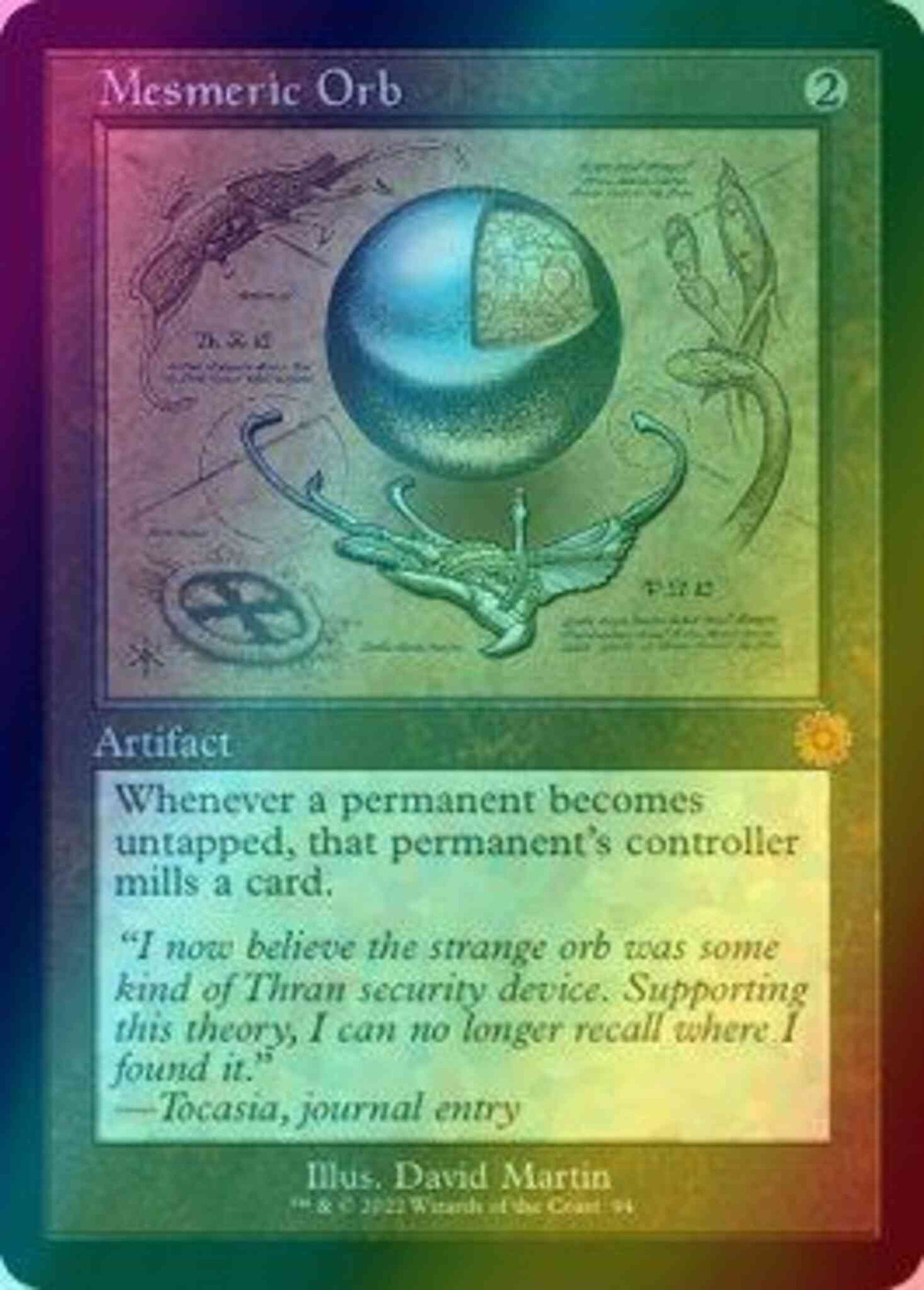 Mesmeric Orb [94] [Retro Frame] [Schematic] [The Brothers' War Retro Artifacts] [Foil]