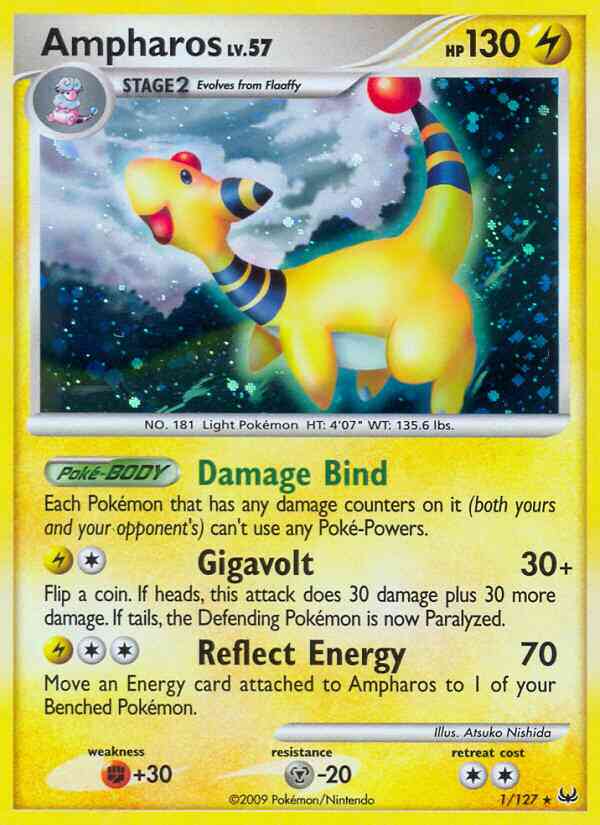 Ampharos - 1/127 - Rare Holo [pl1-1] [Reverse Holo]