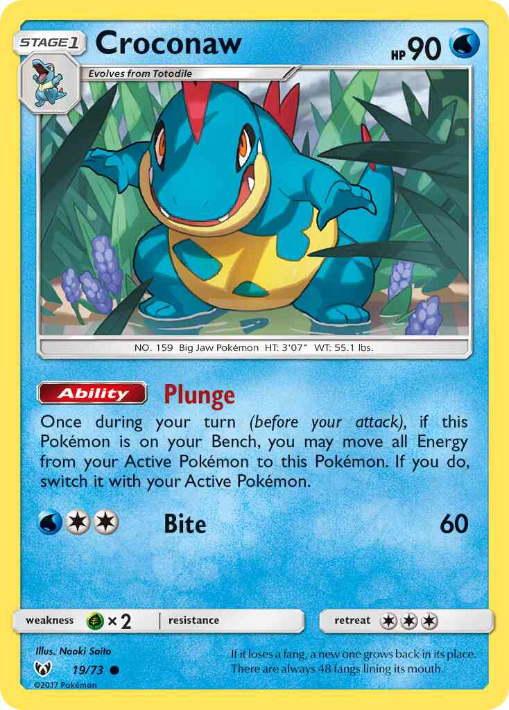 Croconaw - 19/73 - Common [sm35-19] [Reverse Holo]
