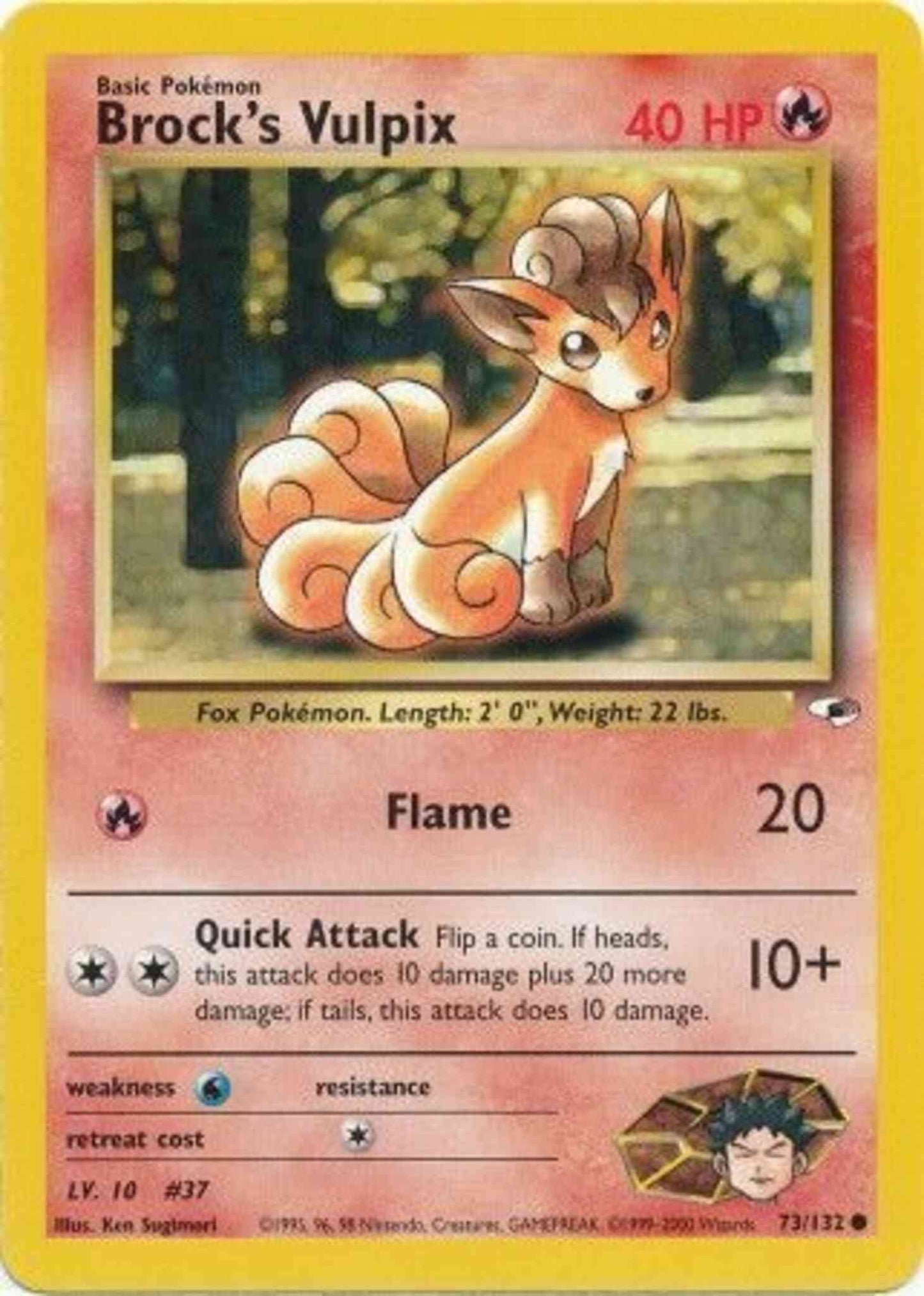 Brock's Vulpix - 73/132 - Common - Unlimited [gym1U-73] [Non-Holo]