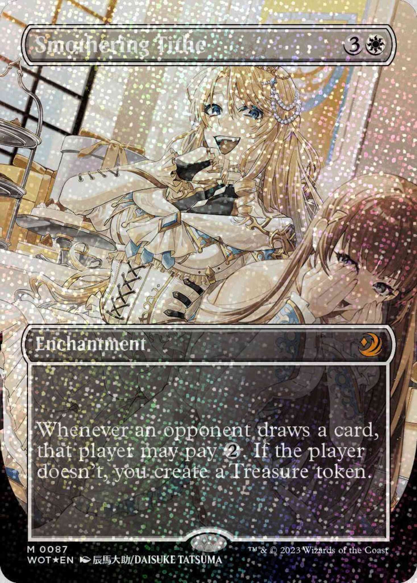 Smothering Tithe [87] [Borderless] [Anime] [Wilds of Eldraine: Enchanting Tales] [Confetti Foil]
