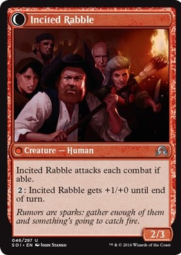 Town Gossipmonger // Incited Rabble [46] [Shadows over Innistrad] [Non-Foil]
