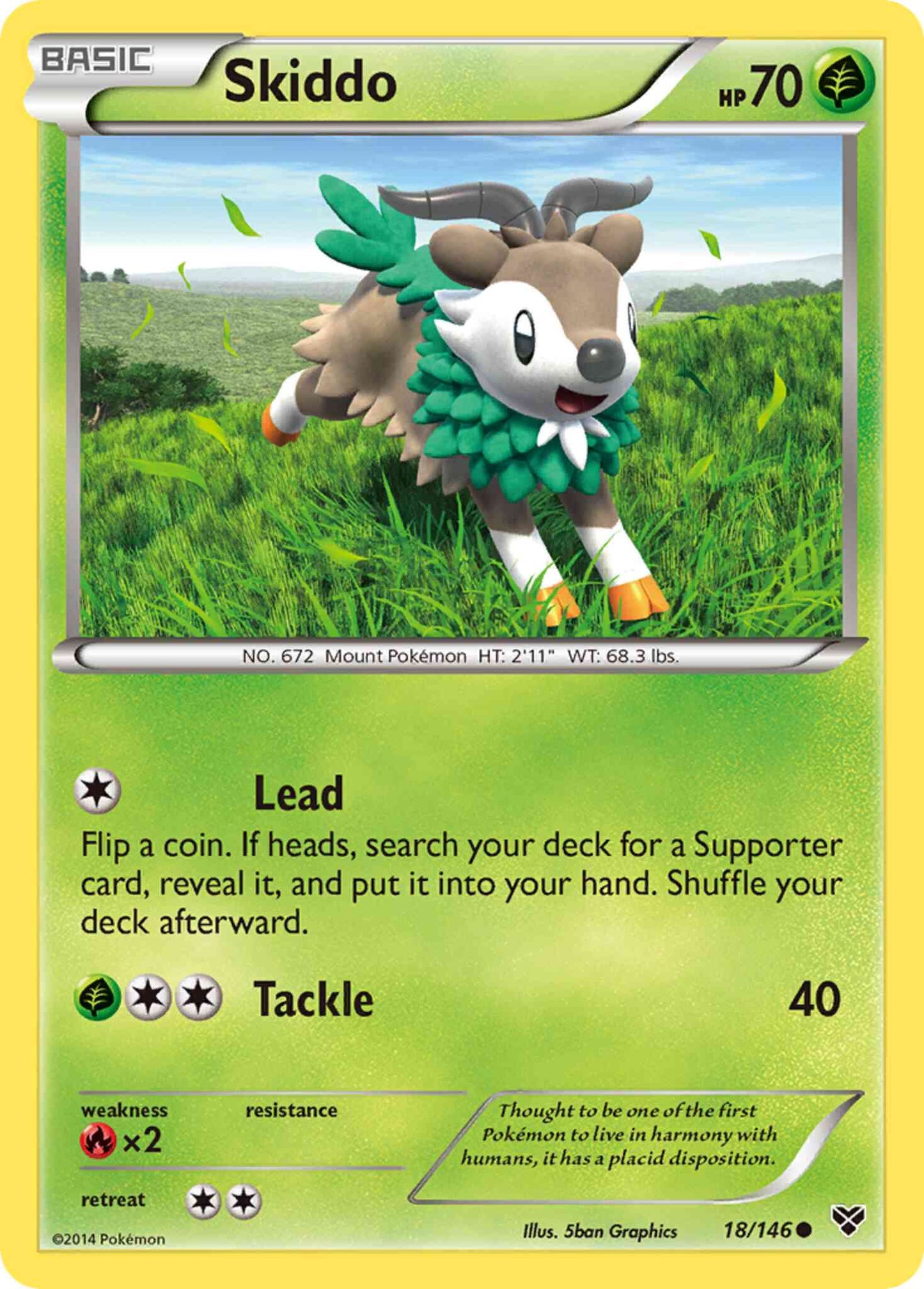 Skiddo - 18/146 - Common [xy1-18] [Reverse Holo]