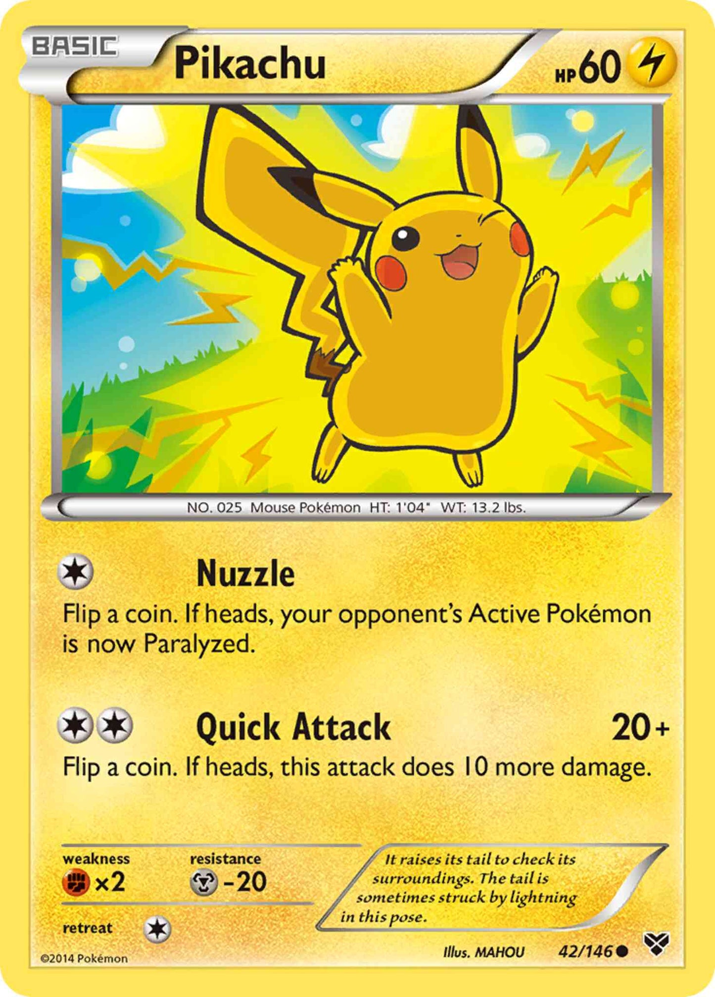 Pikachu - 42/146 - Common [xy1-42] [Reverse Holo]