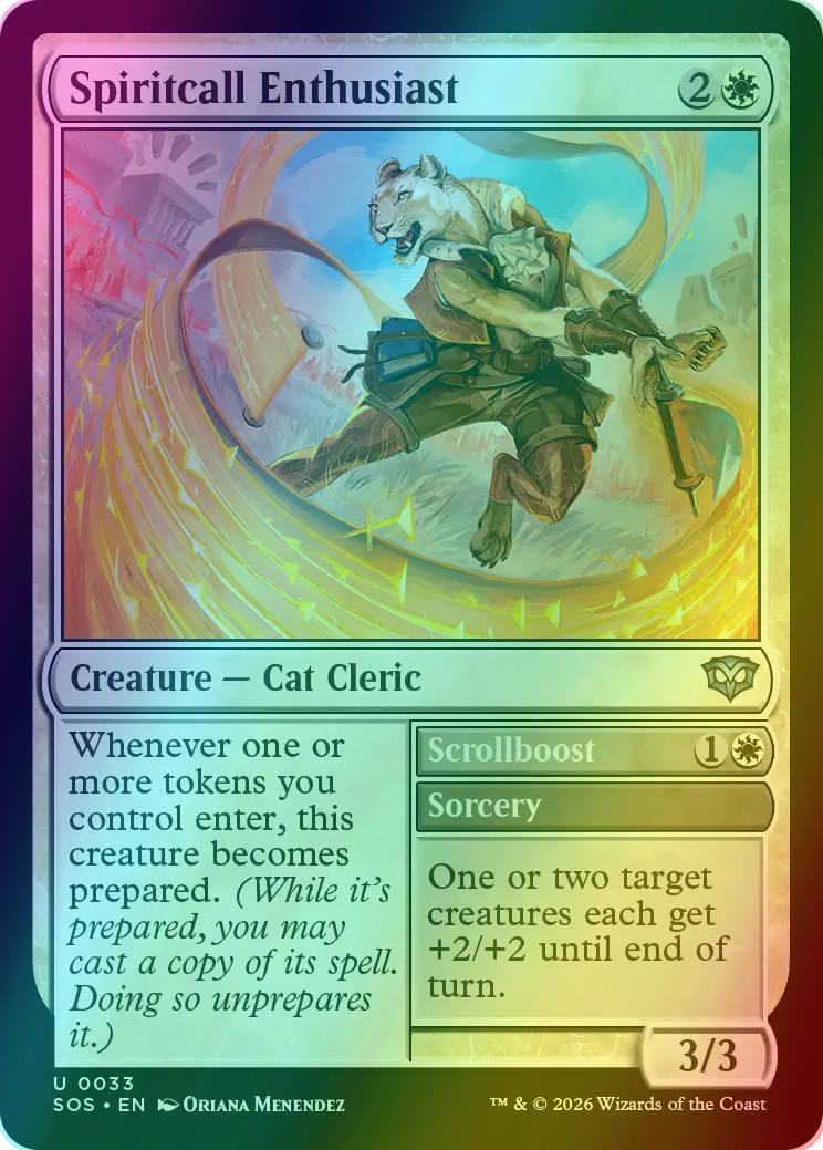 Spiritcall Enthusiast // Scrollboost [33] [Secrets of Strixhaven] [Foil]