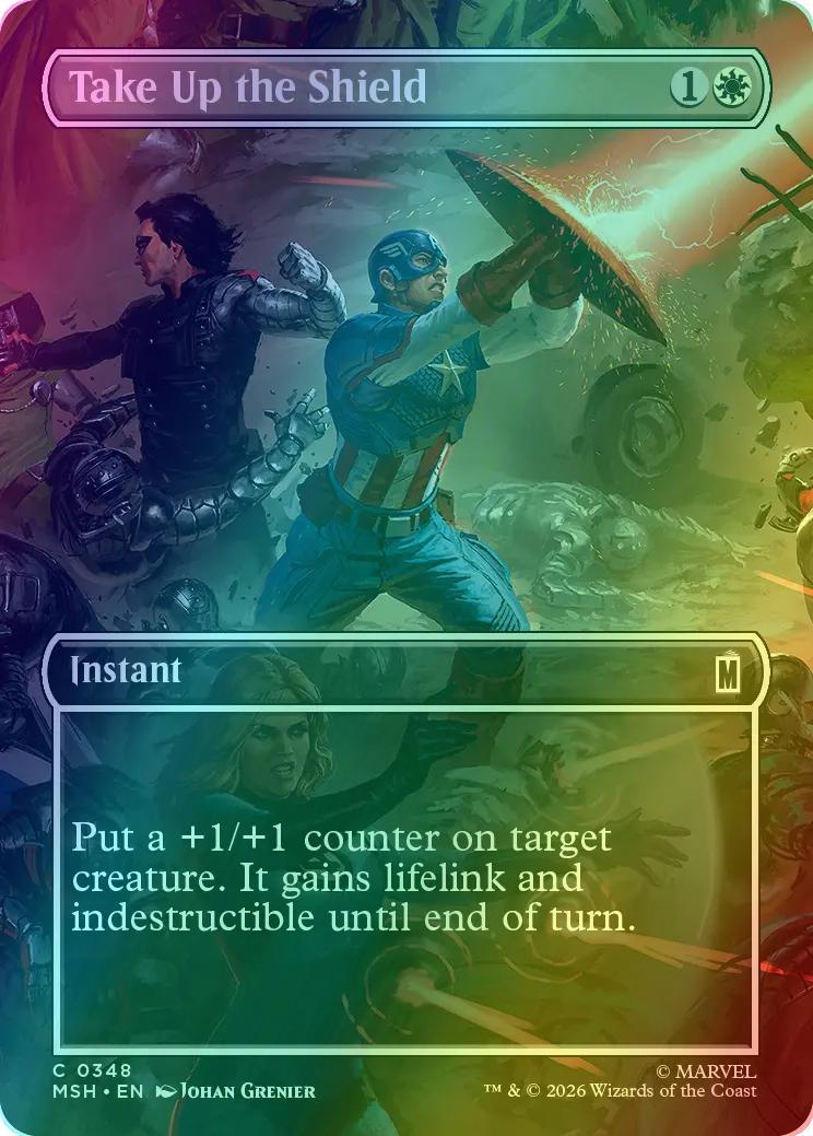 Take Up the Shield [348] [Borderless] [Scene] [Marvel Super Heroes] [Foil]