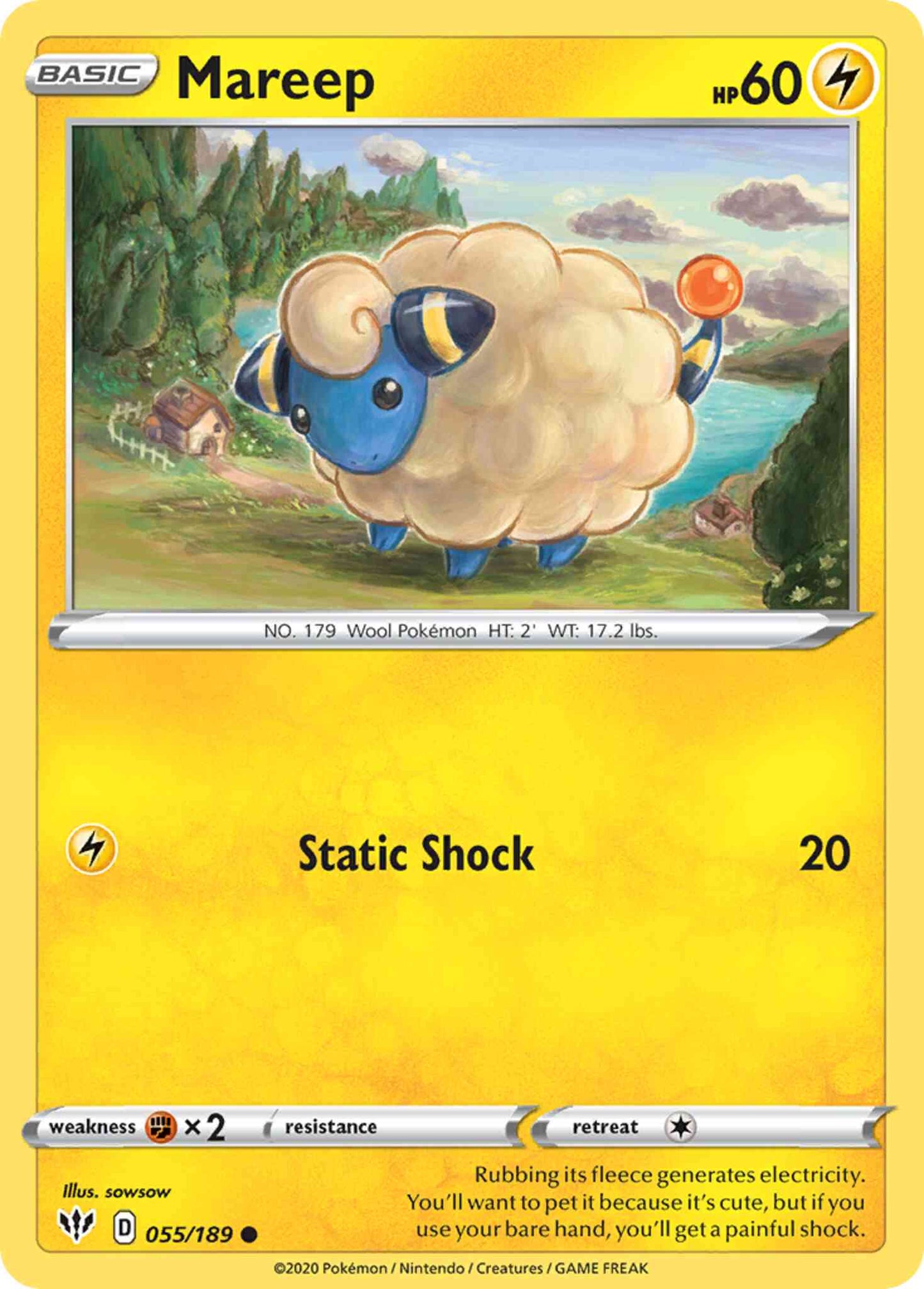 Mareep - 055/189 - Common [swsh3-055] [Reverse Holo]