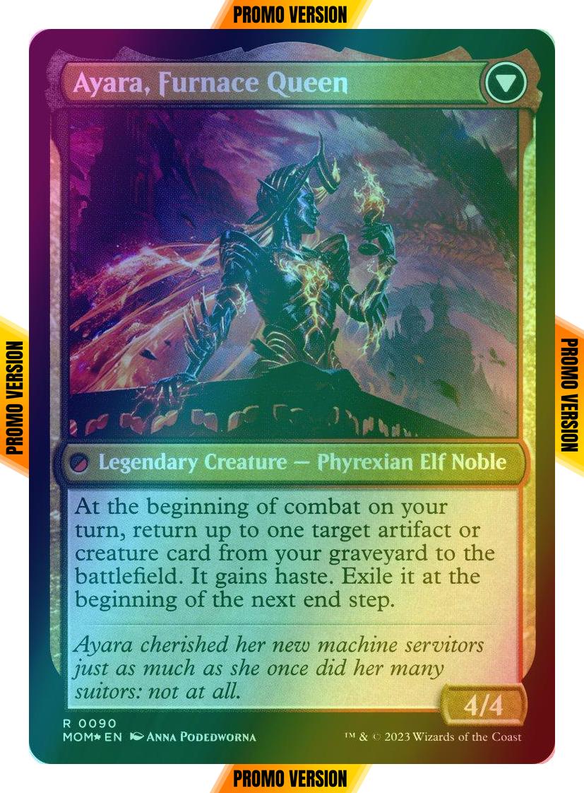 Ayara, Widow of the Realm // Ayara, Furnace Queen [90s] [Prerelease] [March of the Machine: Promos] [Foil]