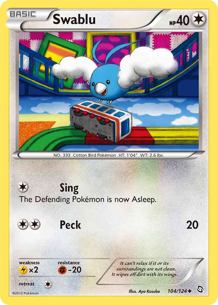 Swablu - 104/124 - Uncommon [bw6-104] [Reverse Holo]
