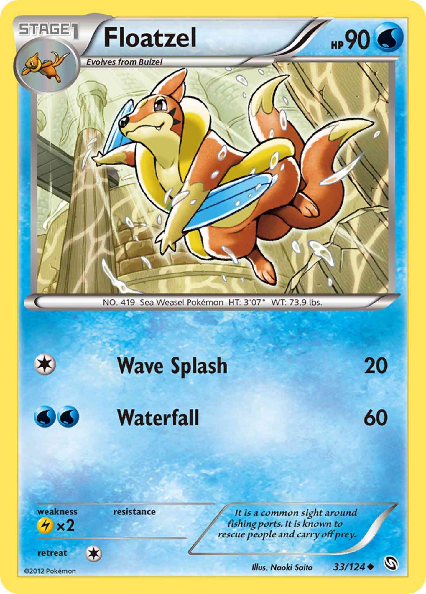 Floatzel - 33/124 - Uncommon [bw6-33] [Reverse Holo]