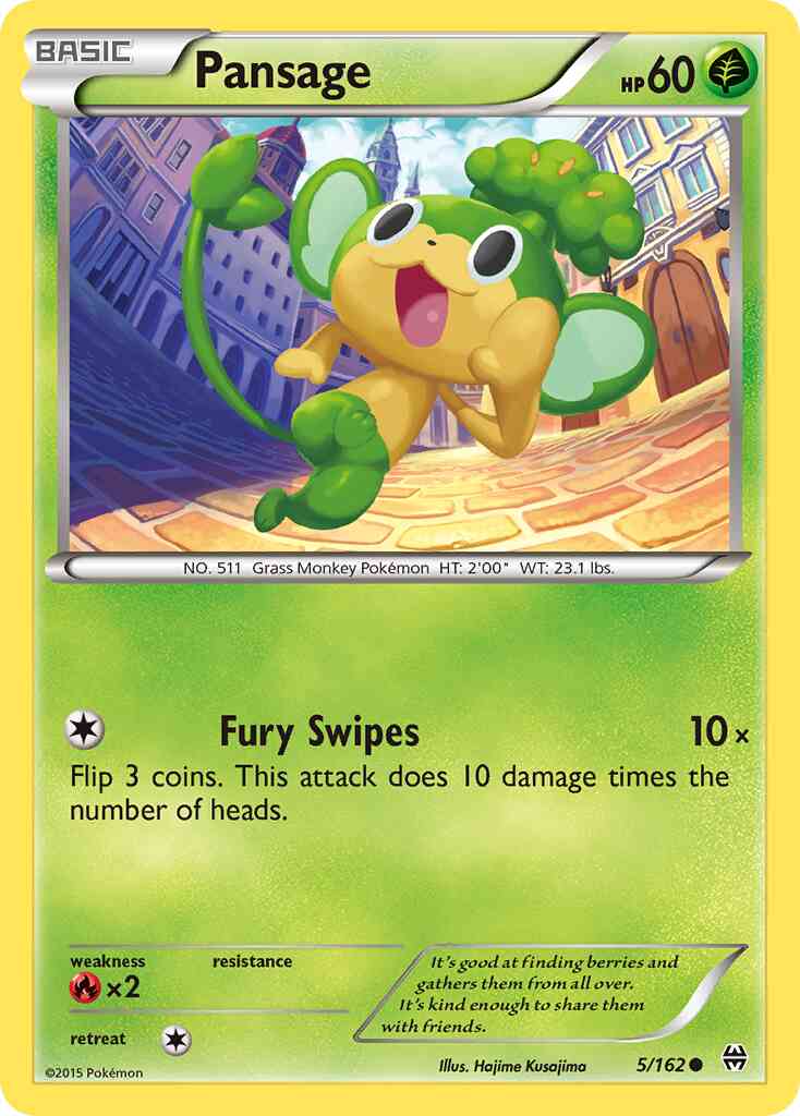 Pansage - 5/162 - Common [xy8-5] [Reverse Holo]