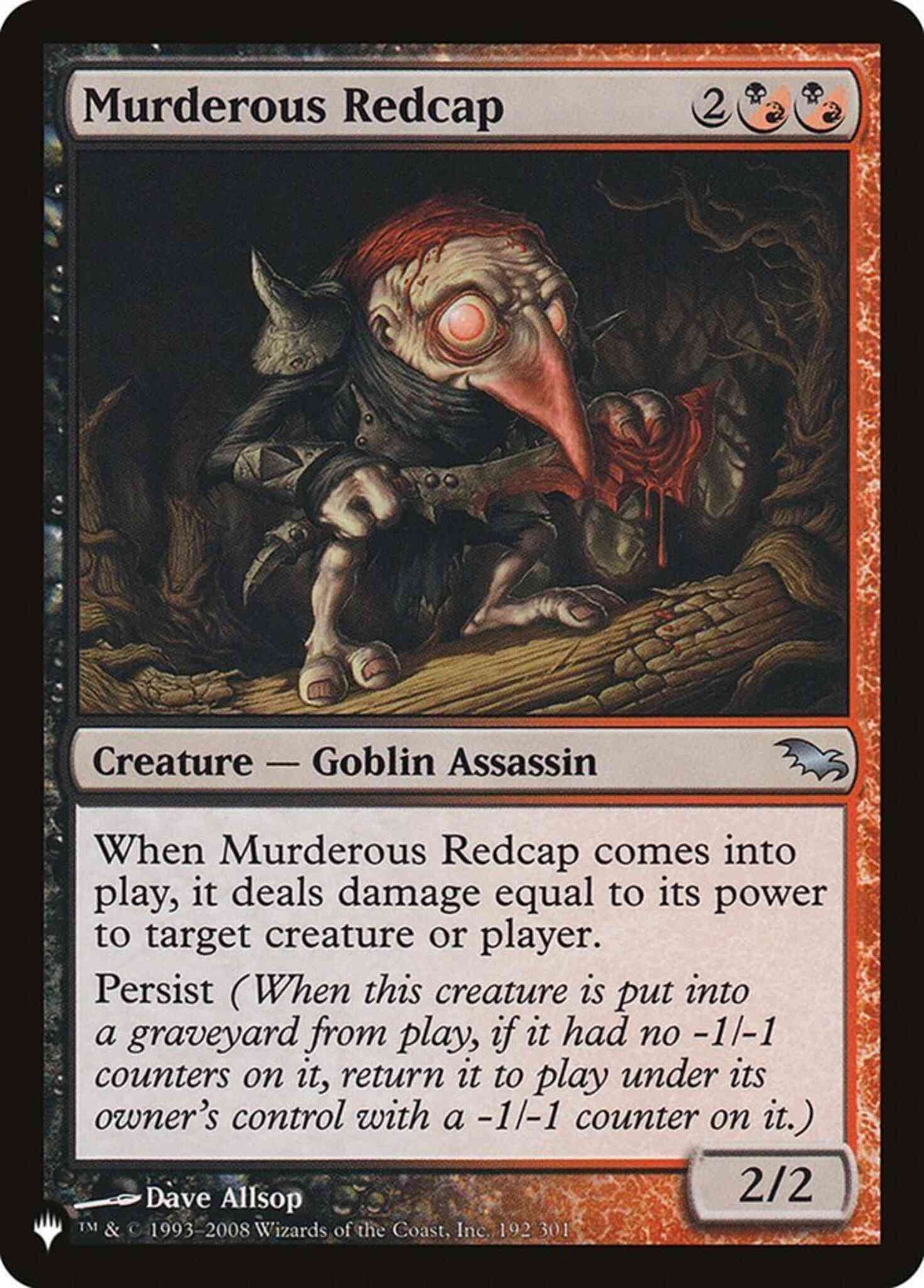 Murderous Redcap [SHM-192] [The List] [Non-Foil]
