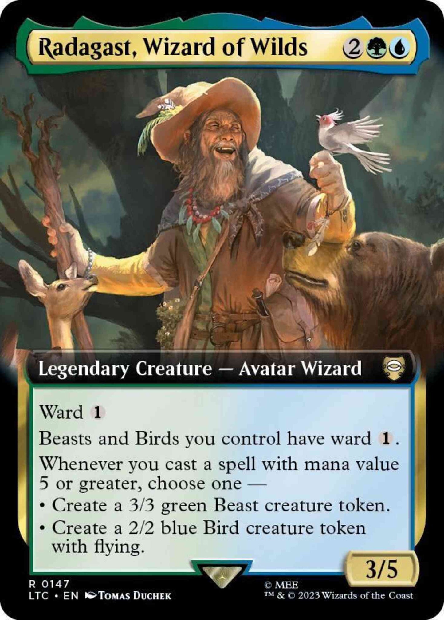 Radagast, Wizard of Wilds [147] [Extended Art] [The Lord of the Rings: Tales of Middle-earth: Commander] [Non-Foil]