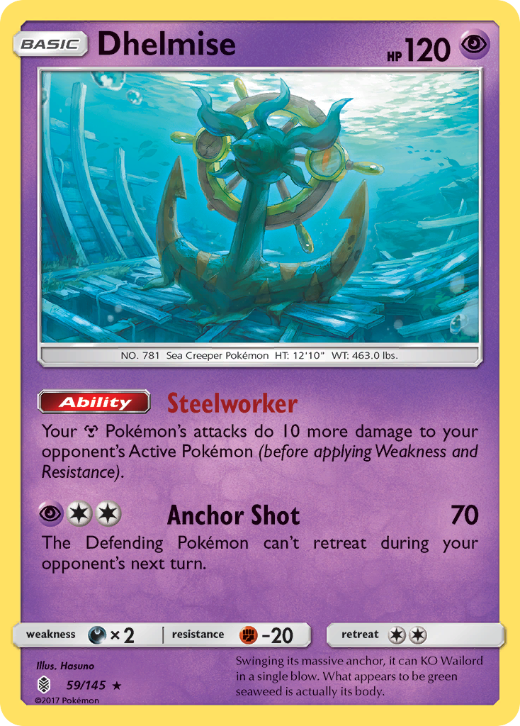 Dhelmise - Theme Deck - 59/145 - Rare Holo [sm2-59] [Non-Holo]
