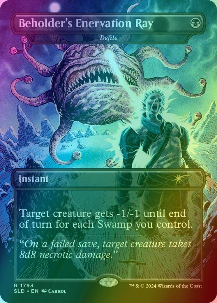 Beholder's Enervation Ray - Defile [1793] [Borderless] [Eyes of the Beholder II] [Secret Lair Drop] [Foil]