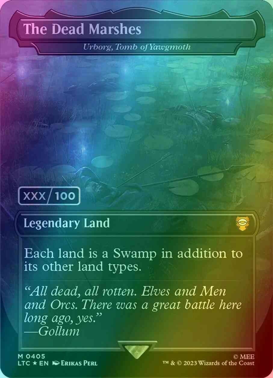 The Dead Marshes - Urborg, Tomb of Yawgmoth - Serial Numbered [405z] [Borderless] [Realms and Relics] [The Lord of the Rings: Tales of Middle-earth: Commander] [Foil]