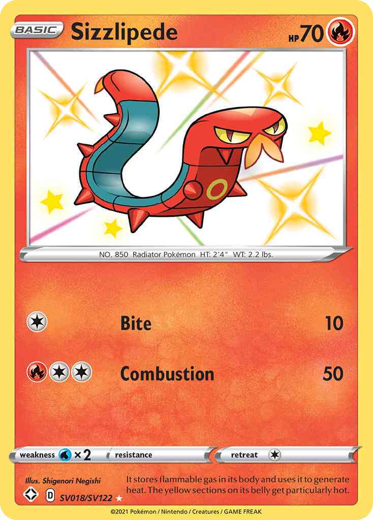 Sizzlipede - SV018/SV122 - Rare Shiny [swsh45sv-SV018] [Holo]