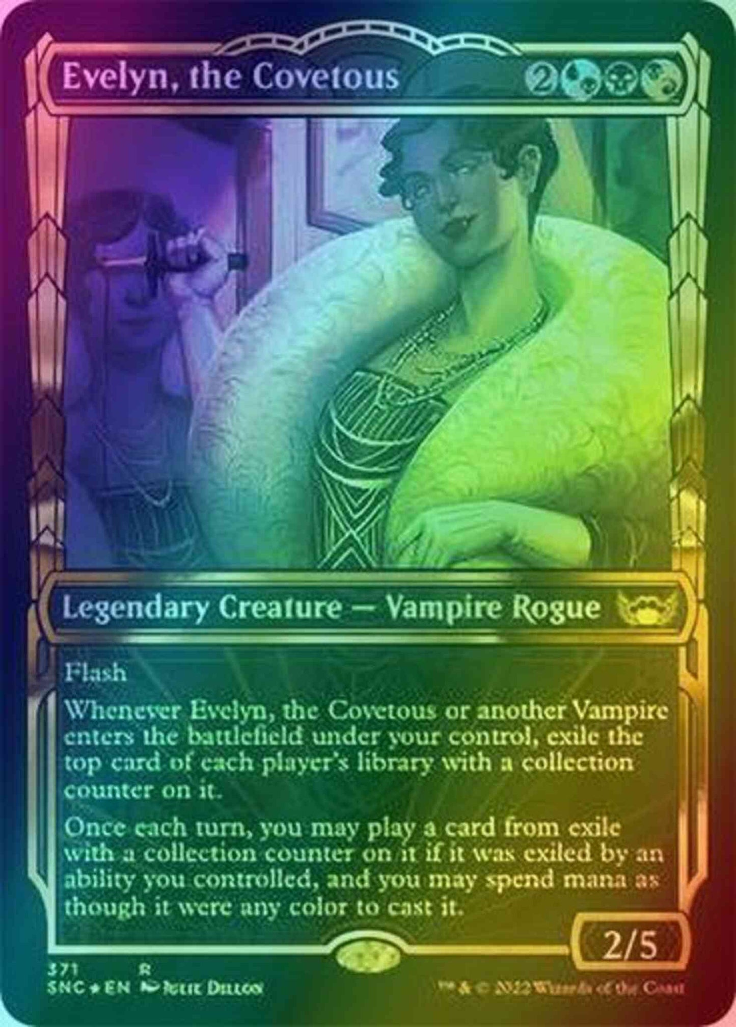 Evelyn, the Covetous [371] [Golden Age Showcase] [Streets of New Capenna] [Gilded Foil]