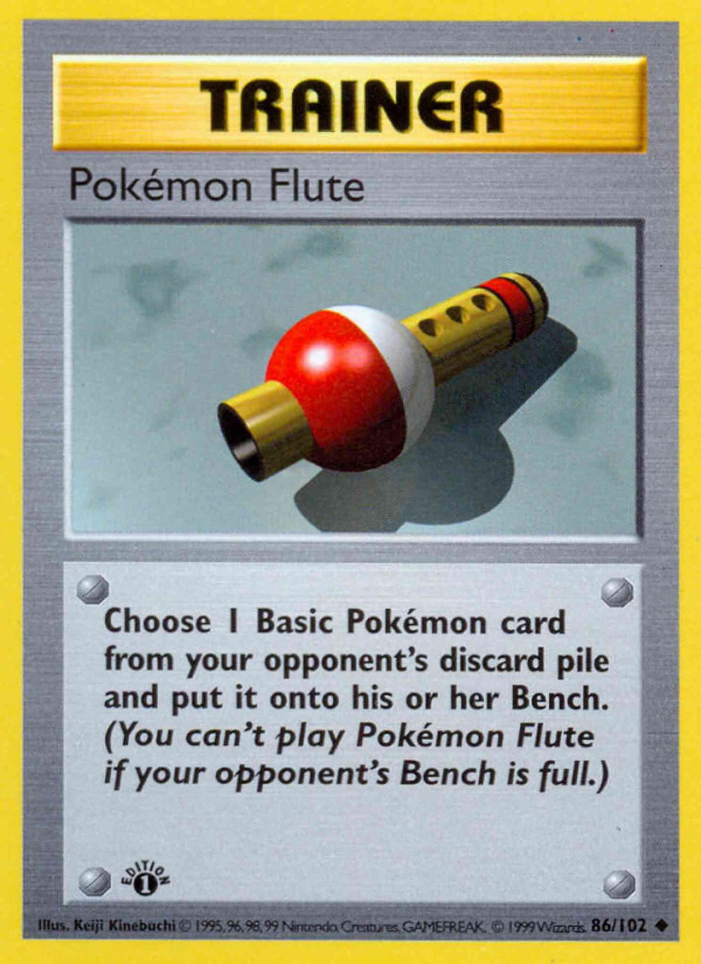 Pokémon Flute - 86/102 - Uncommon - 1st Edition [base1-86] [Non-Holo]