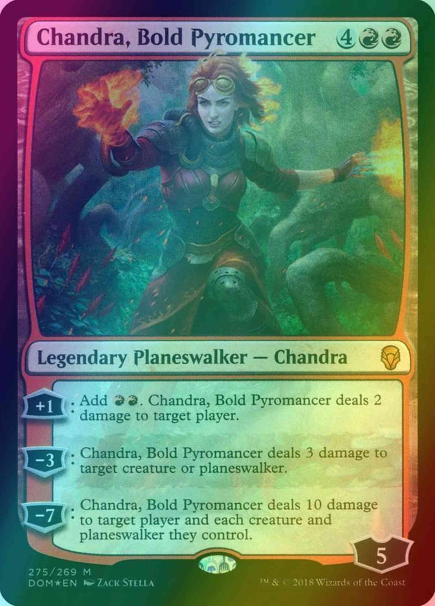 Chandra, Bold Pyromancer [275] [Planeswalker Deck Exclusive] [Dominaria] [Foil]