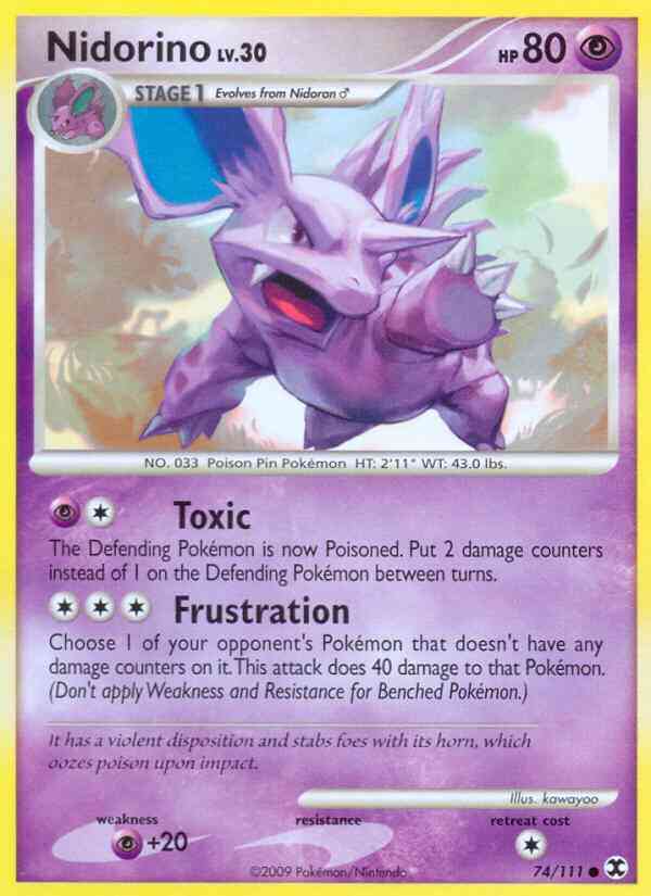 Nidorino - 74/111 - Common [pl2-74] [Reverse Holo]