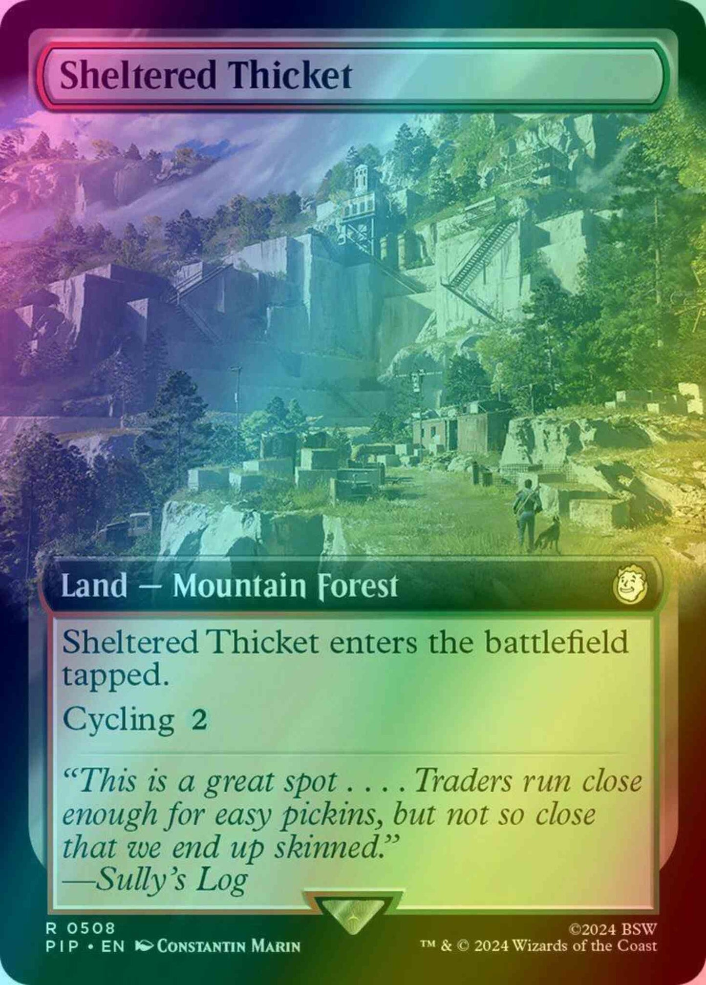 Sheltered Thicket [508] [Extended Art] [Fallout] [Foil]