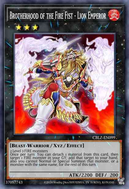 Brotherhood of the Fire Fist - Lion Emperor - CBLZ-EN099 - Super Rare - 1st Edition