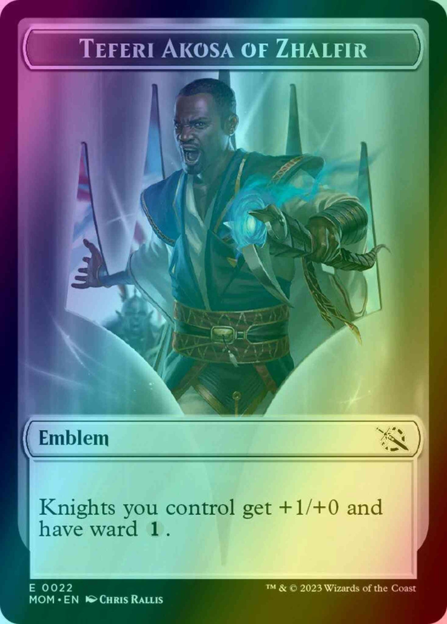 Teferi Akosa of Zhalfir Emblem (22) // Treasure Token (21) [March of the Machine: Tokens] [Foil]