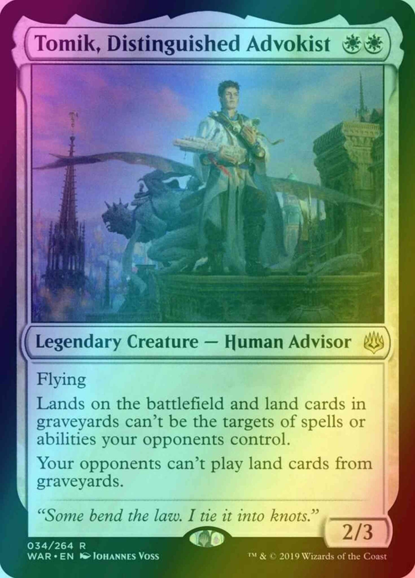 Tomik, Distinguished Advokist [34] [War of the Spark] [Foil]