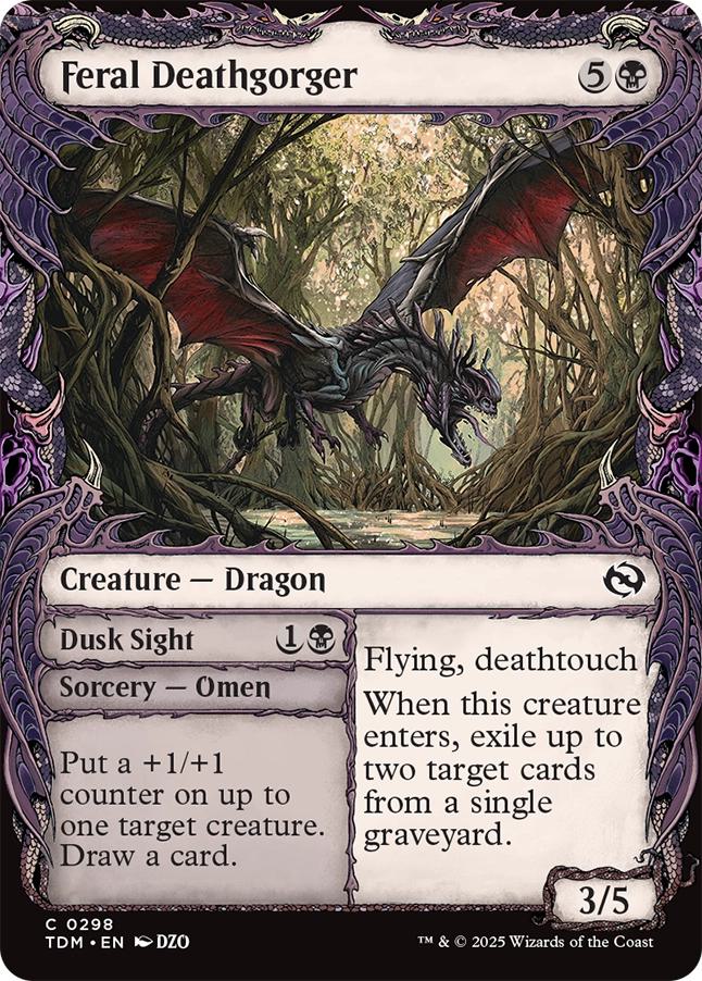 Feral Deathgorger // Dusk Sight [298] [Draconic Frame Showcase] [Tarkir: Dragonstorm] [Non-Foil]