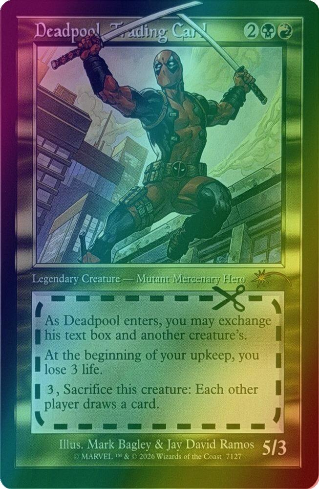 Deadpool, Trading Card [7127] [Retro Frame] [Deadpool: I fixed it: Bonus Card] [Secret Lair Drop] [Foil]