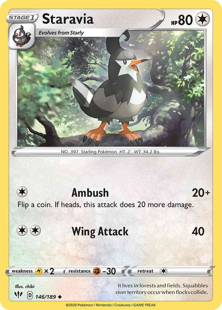 Staravia - 146/189 - Uncommon [swsh3-146] [Reverse Holo]