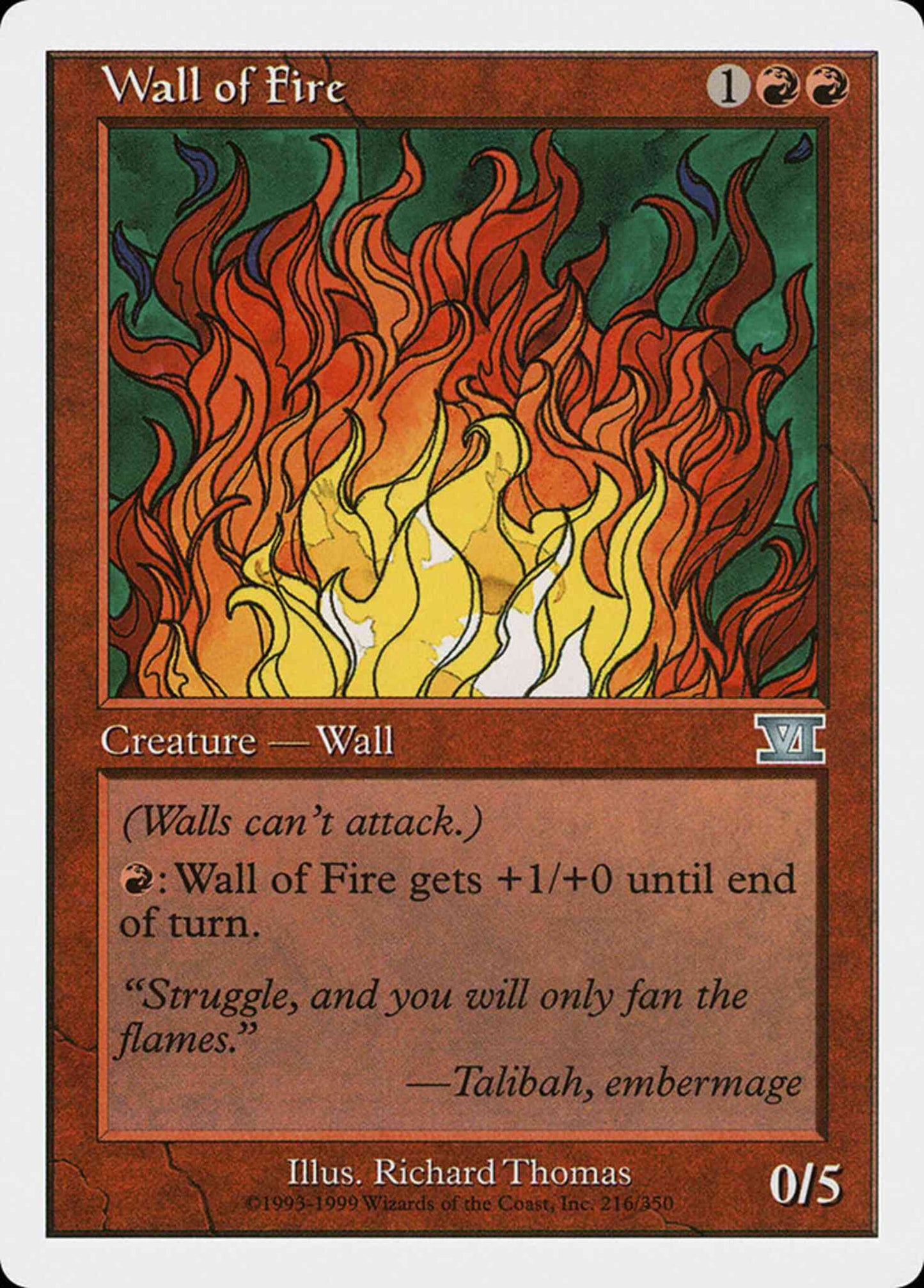 Wall of Fire [216] [Classic Sixth Edition] [Non-Foil]