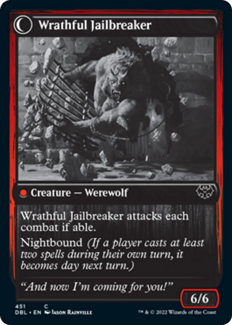 Weary Prisoner // Wrathful Jailbreaker [451] [Innistrad: Double Feature] [Non-Foil]