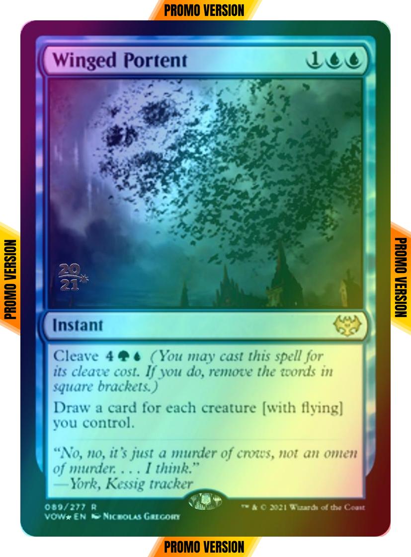 Winged Portent [Prerelease] [89s] [Innistrad: Crimson Vow: Promos] [Foil]
