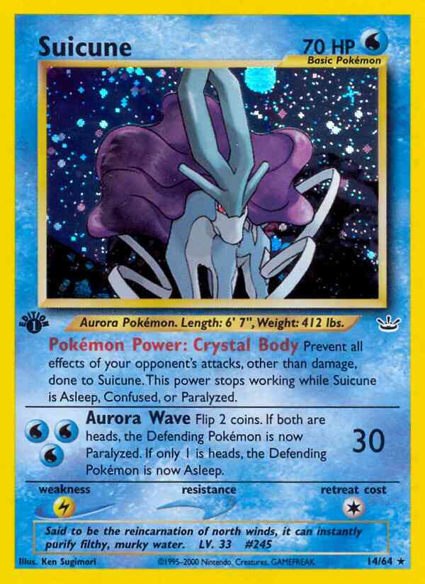 Suicune - 14/64 - Rare - 1st Edition [neo3-14] [Holo]